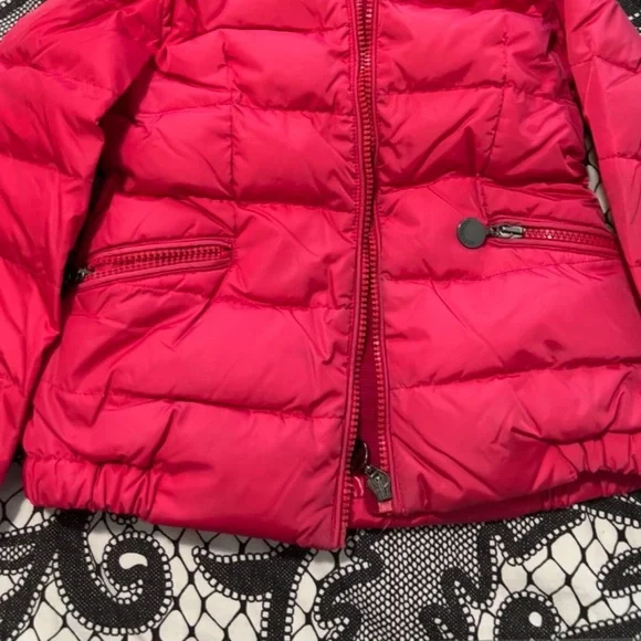 Moncler Girls Pink Puffer Logo Jacket - Picture 15 of 16